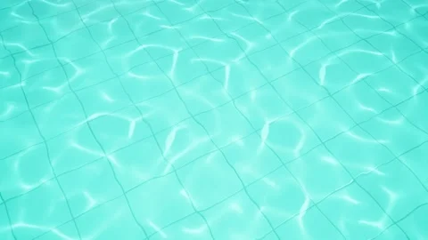 Swimming pool water surface with sunlight caustics - top view Stock Footage 340213802