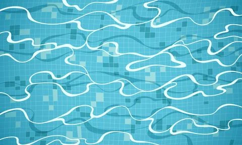 Swimming pool water texture background, top view with ripple for banners, V.. Stock Illustration