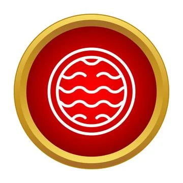 Swimming pool water waves circle icon button Stock Illustration