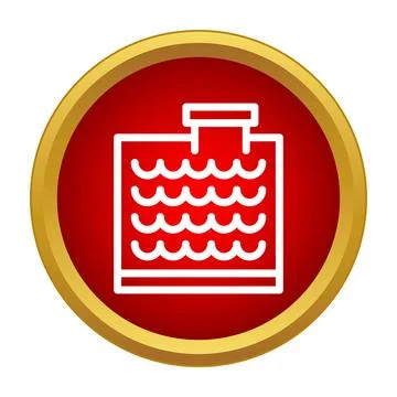 Swimming pool with water waves line icon Stock Illustration