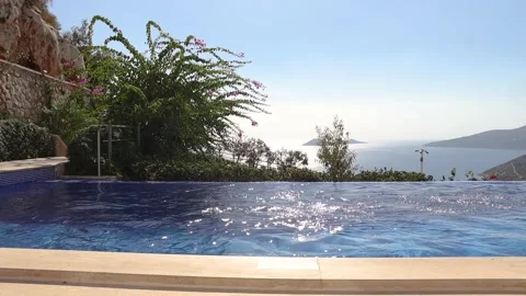 Swimming Pool with waves in Slow motion Stock Footage 327861813