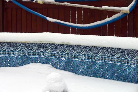Swimming pool in winter Foto stock