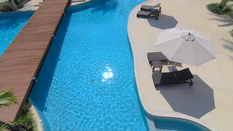 Swimming Poolside aerial view Stock Footage 108265157