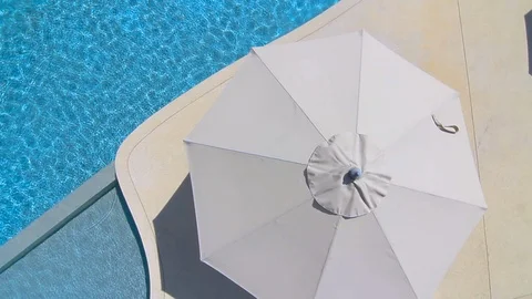 Swimming Poolside aerial view Stock Footage 108265205