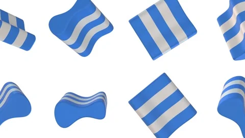 Swimming Pull Buoy Falling on a White Background. Stylized Pull Buoy 3D. 4K Stock Footage 311856770