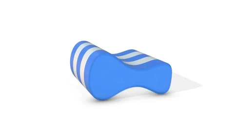 Swimming Pull Buoy on a White Floor. Stylized Pull Buoy 3D Animation. 4K Stock Footage 311859863