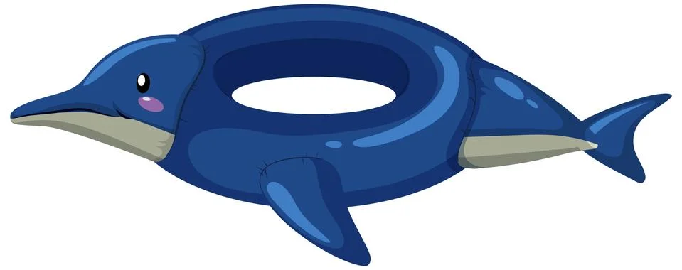 Swimming ring in dolphin shape isolated Stock Illustration