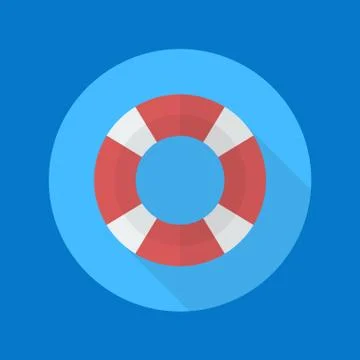 Swimming ring flat icon Stock Illustration