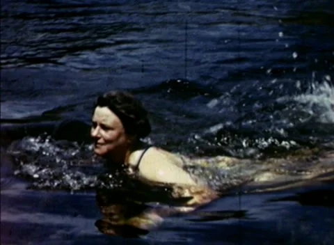 Swimming in the River (1948) Stock Footage 153470953