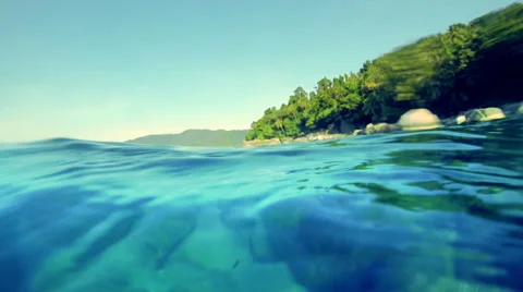 Swimming in the sea. Stock Footage 33904416