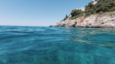 Swimming in the sea Stock Footage 129242791