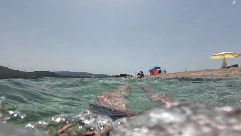 Swimming in the sea. Stock Footage 279081514