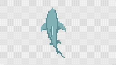 Swimming shark - pixel style Stock Footage 232128488