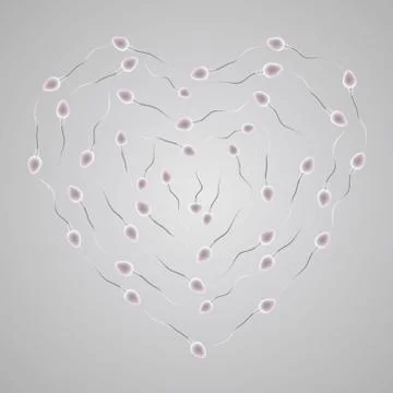 Swimming sperm,Form the shape of the heart-shaped. Stockillustratie