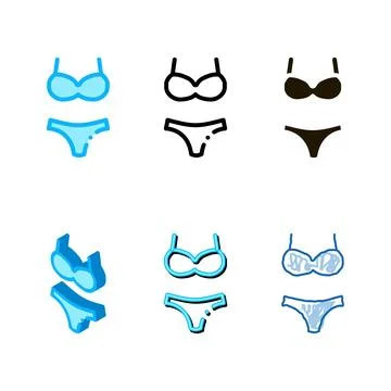 Swimming suit icon vector outline designs Illustrazione stock