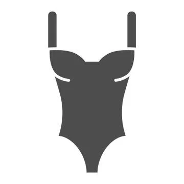 Swimming suit solid icon, clothes concept, swimsuit sign on white background Stockillustratie