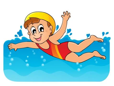 Swimming theme image - illustration. 库存插图