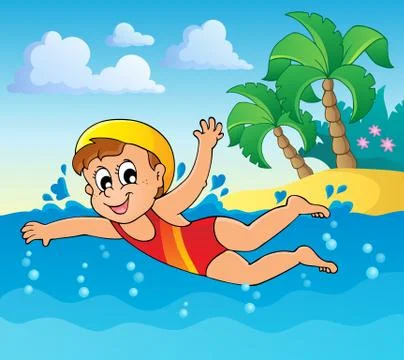 Swimming theme image - illustration. Stock Illustration