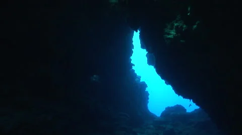 Swimming Through a Cavern Stock Footage 53270375