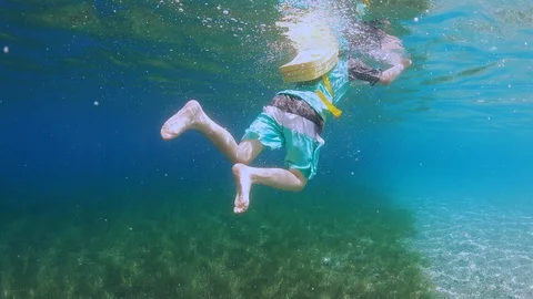Swimming toddler Stock Footage 113511025