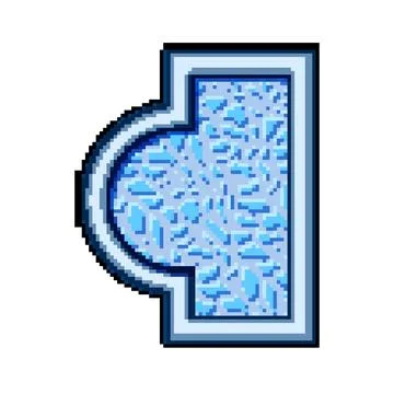 Swimming top view pool pixel art vector illustration Stock Illustration