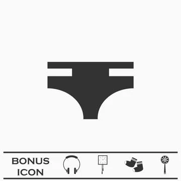 Swimming trunks for men icon flat. Stock Illustration