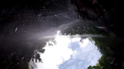 Swimming Under Waterfall Video stock 25853398