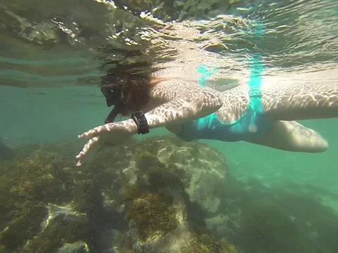 Swimming underwater Stock Footage 77047033