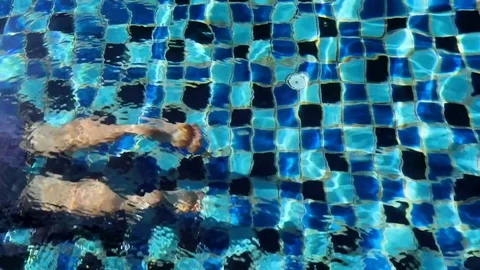 Swimming Underwater In The Pool 60fps Video stock 82919872