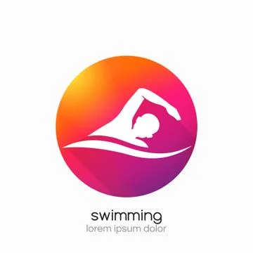 Swimming vector represents active people sport activity sign and symbol Ilustração Stock