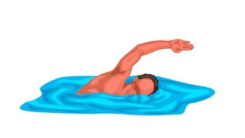 Swimming in water Stock Illustration