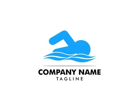 Swimming water sport vector logo design Stock Illustration