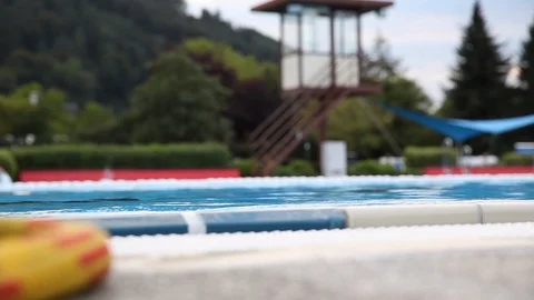 Swimmingpool low angle Stock Footage 118832895