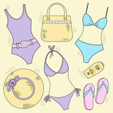 Swimsuit Beach Set Stock Illustration