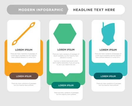 Swimsuit, Clothes button, Paint brush tip infographic Illustrazione stock