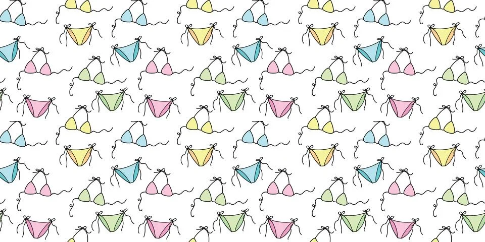 Swimsuit colorful repeat pattern background for the summer Stockillustratie