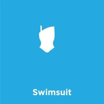 Swimsuit icon isolated on blue background Stock Illustration