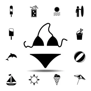Swimsuit icon. Simple glyph vector element of Summer icons set for UI and UX, Stock Illustration
