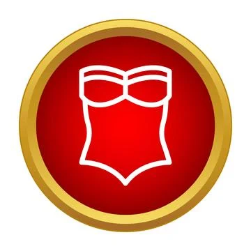 Swimsuit outline icon on red button design Stock Illustration