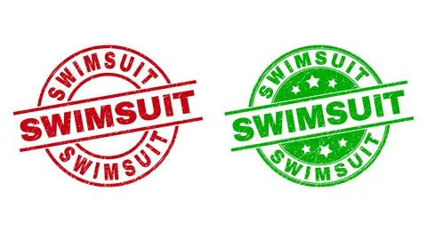 SWIMSUIT Round Seals Using Corroded Surface 스톡 일러스트