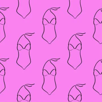 Swimsuit seamless pattern vector. Stylish hand-drawn illustration Stock Illustration