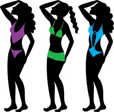 Swimsuit Silhouettes Stock Illustration