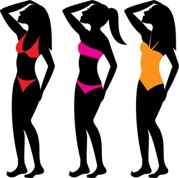 Swimsuit Silhouettes Stock Illustration