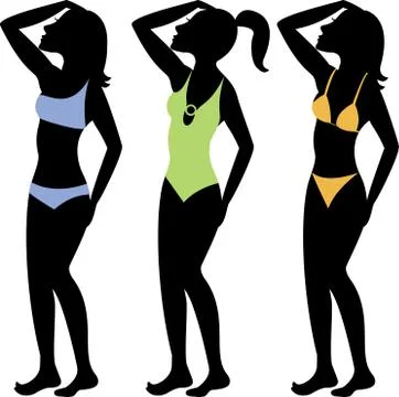 Swimsuit Silhouettes Stock Illustration