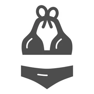 Swimsuit solid icon, Summer concept, bathing suit sign on white background 库存插图