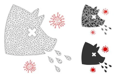 Swine Flu Vector Mesh 2D Model and Triangle Mosaic Icon Stock Illustration