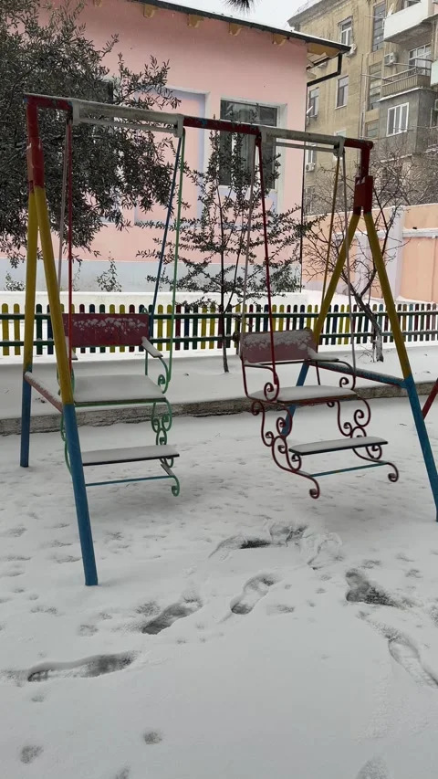 Swing in the abandoned city Stock Footage 230016039