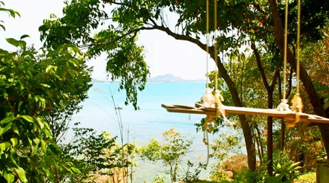 Swing against the sea Stock-Footage 37583180