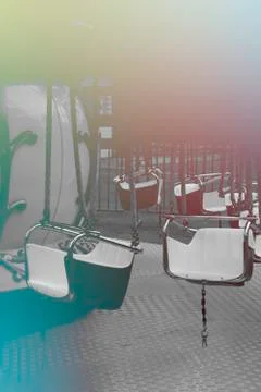 A swing in the amusement park Foto stock