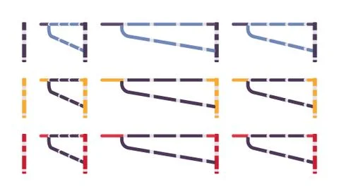 Swing arm gate barrier set Ilustración de archivo